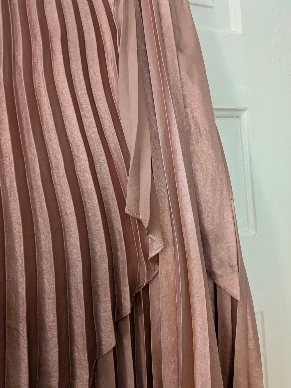 Anthropologie Maeve Dusty Rose Asymmetrical Pleated Midi Skirt - Picture 6 of 16